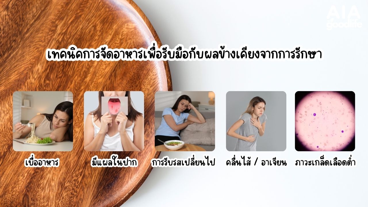 เทคนิคการจัดอาหารเพื่อรับมือกับผลข้างเคียงจากการรักษา
